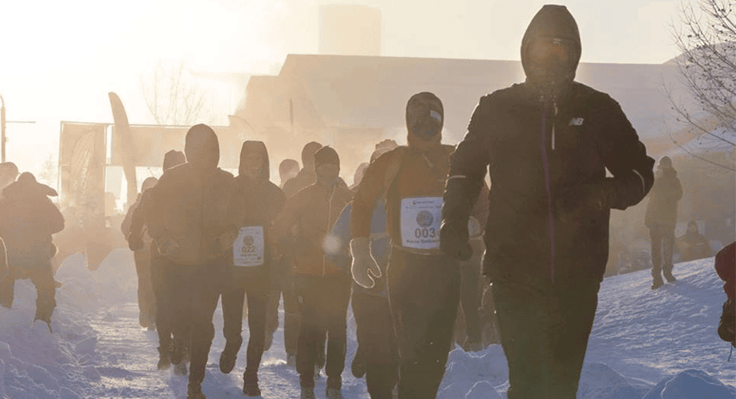 Running, and Winning, One of the Coldest Races of the Season