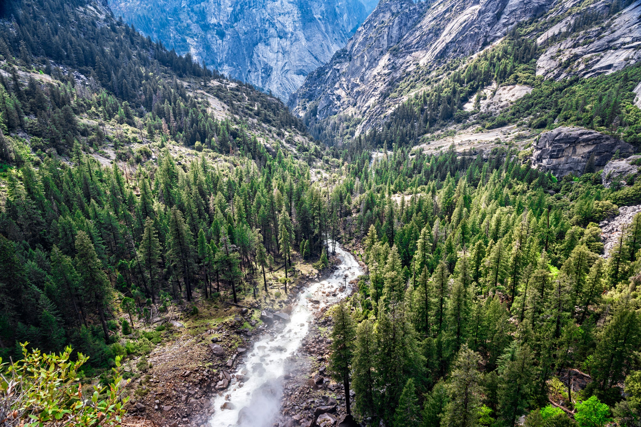 Amazing view on the Merced River from the top of Nevada Falls