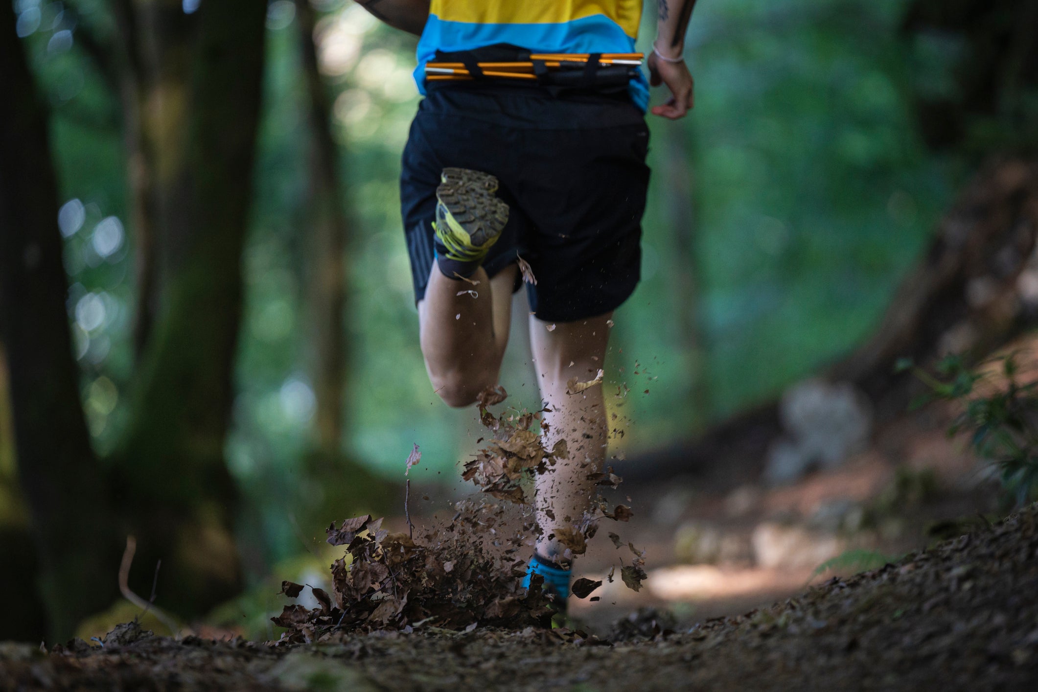 trailrunner training in the mountains, Basque Country, Spain
