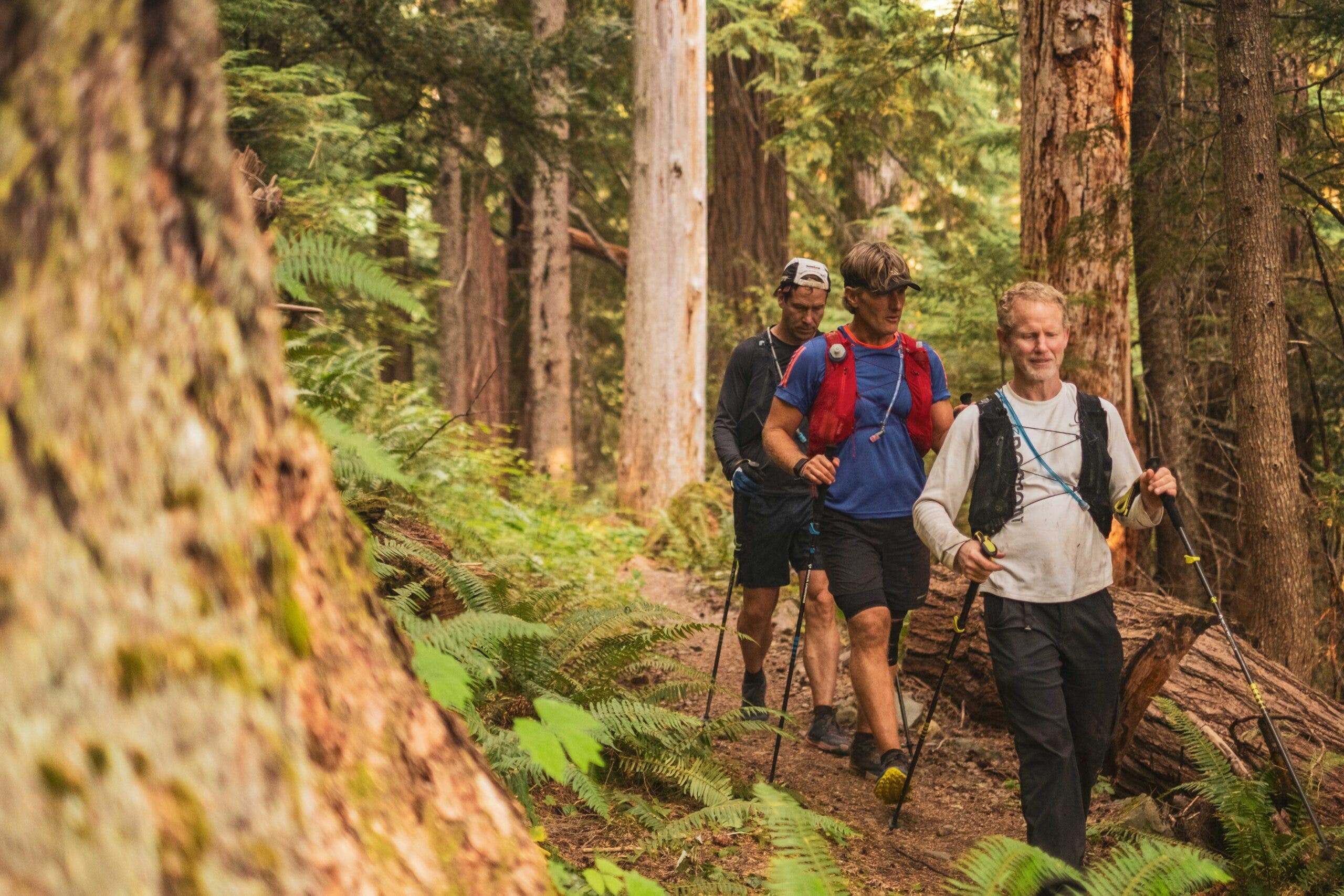 Dan Berlin (center, blue shirt) during his attempt of the Wonderland Trail in Washington State.