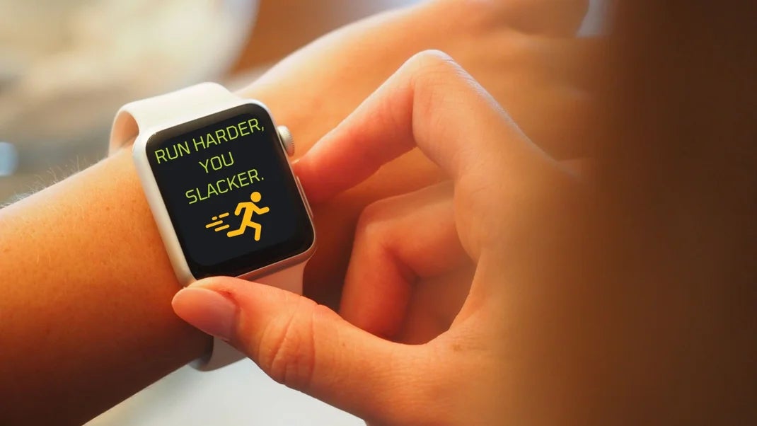 a watch tells the wearer to run harder you slacker