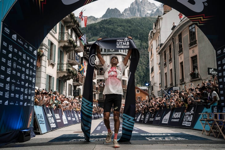 Ben-Dhiman wore Asics Metafuji Trail 2 on his way to winning 2026 UTMB.