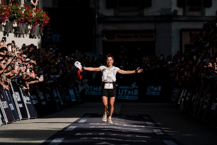 Blandine L'Hirondel wore Kiprun Kipsummit Race on her way to winning 2026 UTMB.