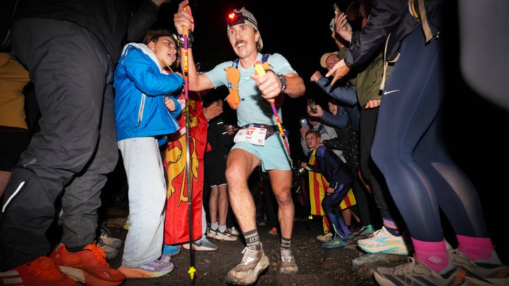 Zach Miller before he DNFed at Vallorcine at mile 95 during 2026 UTMB.